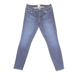 J Crew Toothpick Jeans Womens 29 Blue Skinny Mid Rise Medium Wash Denim Ankle